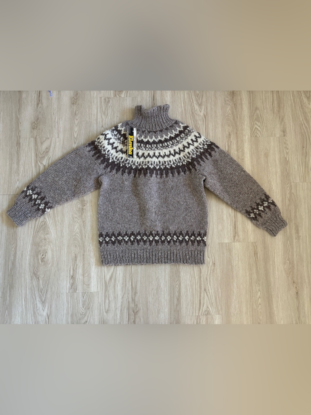 Vintage Elenka Fair Isle Wool Sweater Islandic NEW